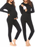 Maternity & Still Thermo-Set | gestreifter Langjohns als Grundschicht für Schwangere